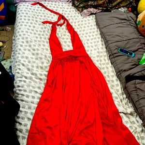 Floor length tie dress